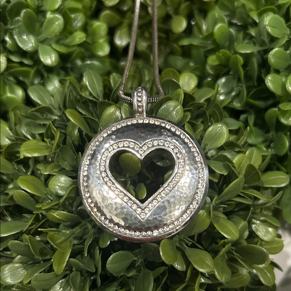Brighton Jewelry - Brighton Silver Heart Pendant Necklace with Crystal Accents